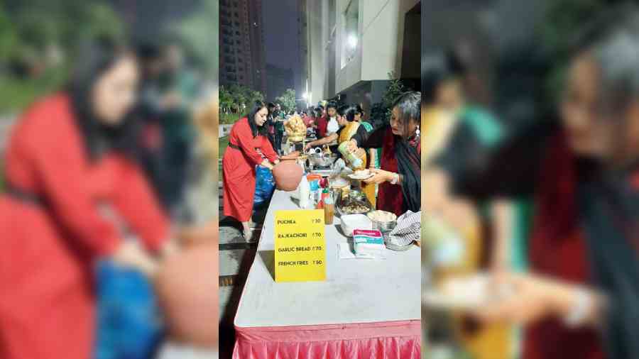 Guests being served at the food stalls.