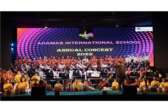 The cultural program began with an orchestra & musical performance called 'A Symphony of Souls' with various Indian & western instruments and  a mellifluous musical presentation of folk music in nine different languages from across the world- namely English, African, German, Spanish, French, Arabic, Bengali, Rajasthani and Hindi