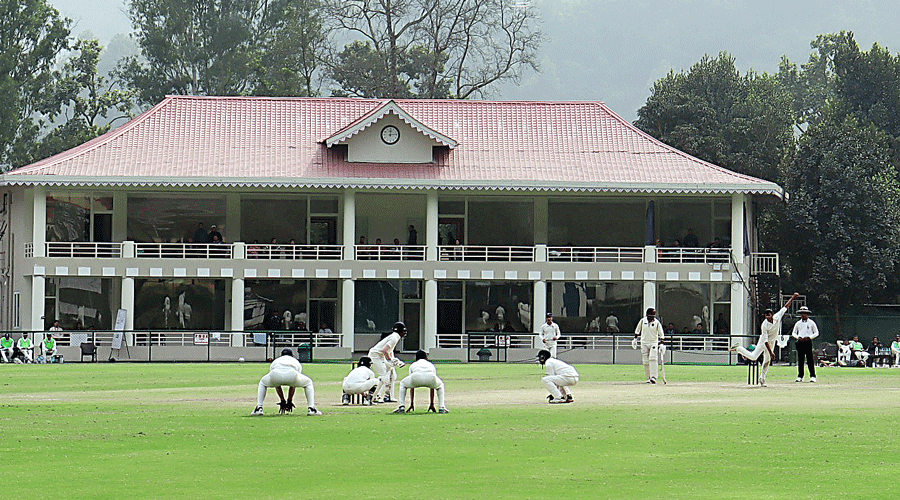 The match between Sikkim and Mizoram in progress on Friday.