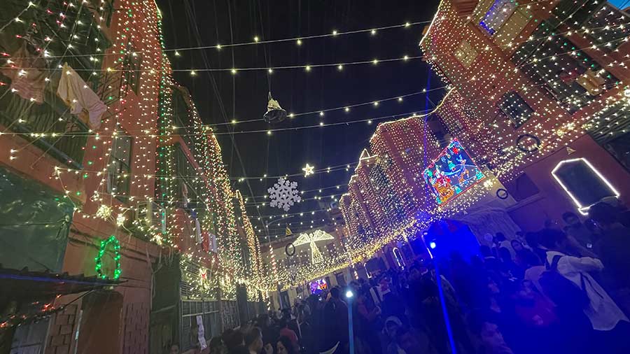 Bow Barracks looks resplendent in lights and decorations during Christmas 2022. 