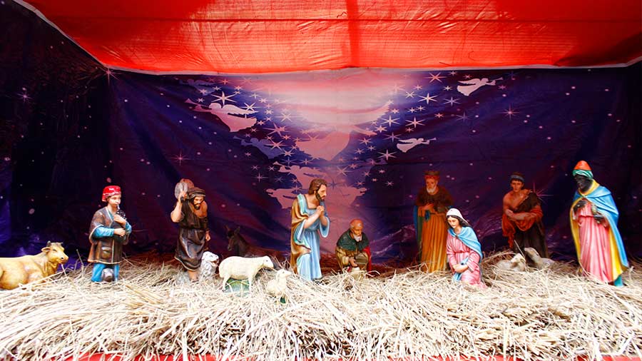 The Nativity Scene put up at Bow Barracks for Christmas this year. 