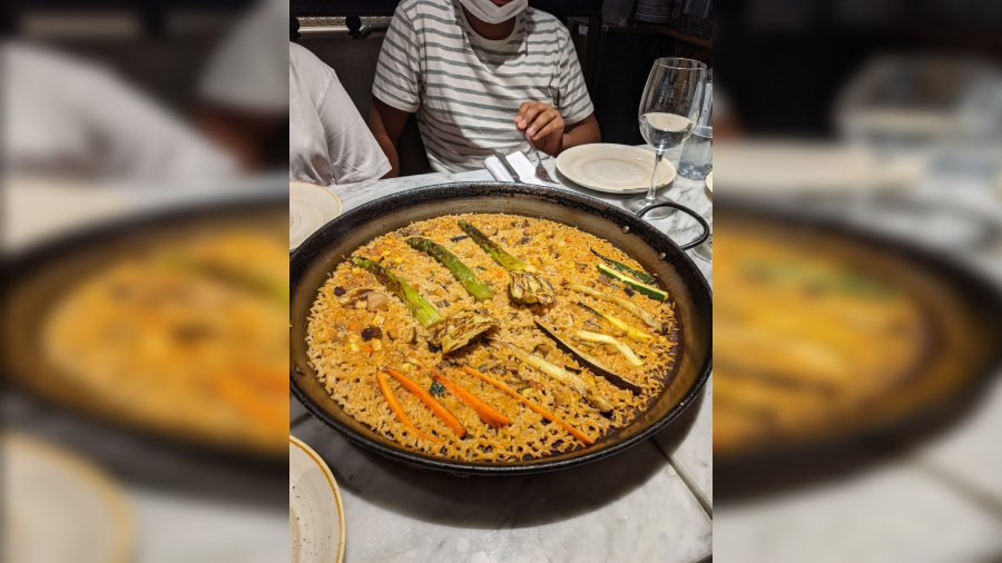 Spanish food has some Arab influence as seen in dishes like paella.