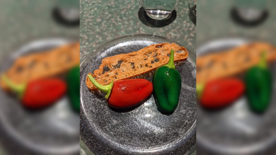 Two-Michelin-star restaurant serves padron chilli peppers that are chocolate ganache and served as a dessert