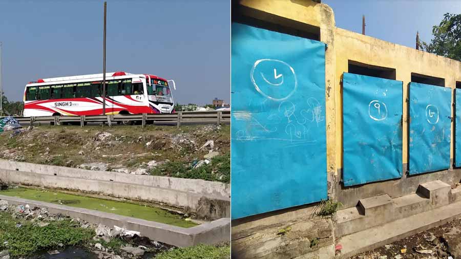 There is likely to be open defecation in any slum along a canal. Sanitation was a problem in this Dakshineswar slum, which is sandwiched between the Metro line near the Dakshineswar station and Belghoria Expressway. With toilets and pipes installed, ‘the Dakshineswar bustee has gone from 100 per cent open defecation to zero,’ according to Jaydeep Chakraborty, CEO, Calcutta Rescue