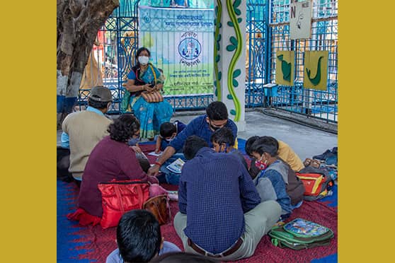 Children were also asked to say rhymes and allowed to play.