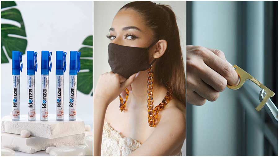 Klenza sanitiser pens, Pipa Bella’s multi-use mask chains and Supervek’s Superkey