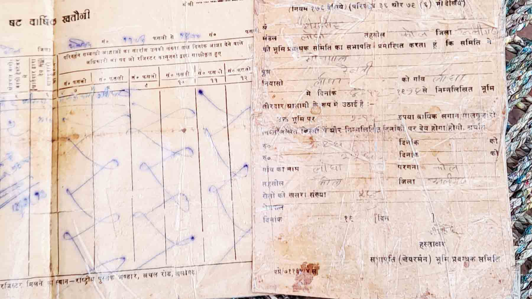 The land record of Amit Kumar, a Nagaria-Lodha resident