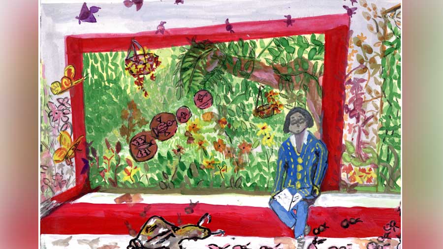 ‘Self-portrait with ants and snails’, by Ruchira Gupta