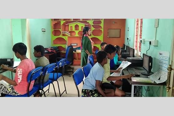 Students at an Asha-IIT Madras Pravartak Technologies Foundation Rural Technology Centre.