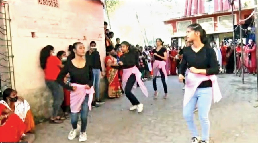 A performance by students at an online One Billion Rising programme on Monday