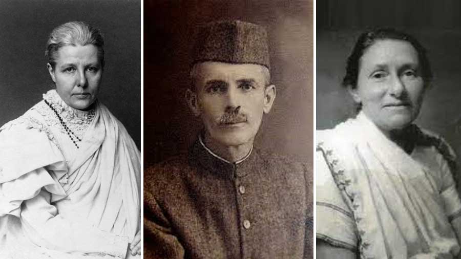 Annie Besant (left), Samuel Stokes (centre) and Catherine Heilemann are three among the seven foreigners Guha focusses on