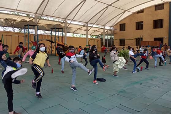 Self-defence classes were also held for the students. 