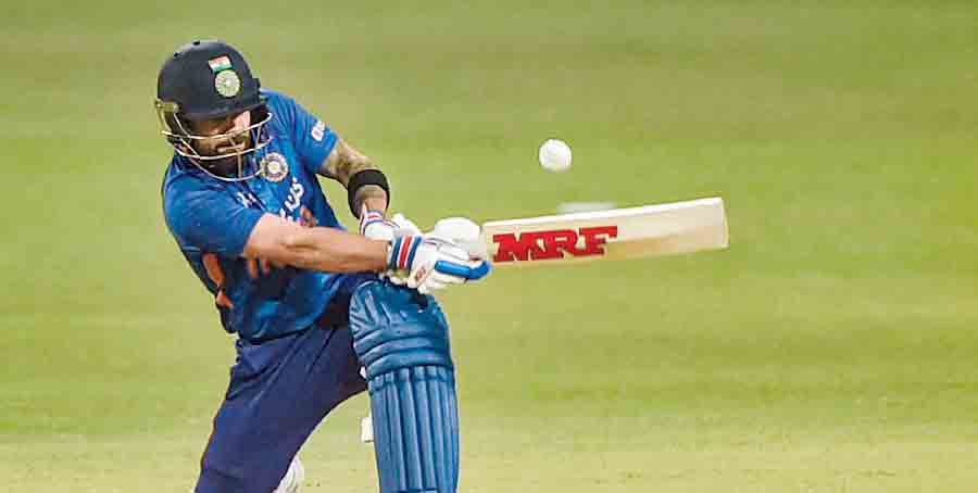 Virat Kohli during his 41-ball 52 in the second India-West Indies T20I at Eden Gardens on Friday.