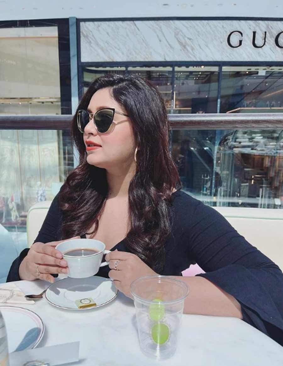 SIP OF LIFE: Actor Ritabhari Chakraborty enjoys a fresh cup of joe in Dubai. The actor uploaded this photograph on her Instagram handle on Thursday, February 17, with the caption: “Coffee and more ☕️ #dubaidiaries #coffeeislife” 