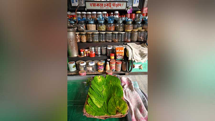 ‘Kindly be patient’, reads a sign on the wall — a hark back to the shop’s busier days 