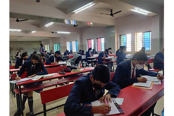Classes are being held with 50 per cent of the students. Distancing and other COVID protocols were strictly maintained in the classrooms.