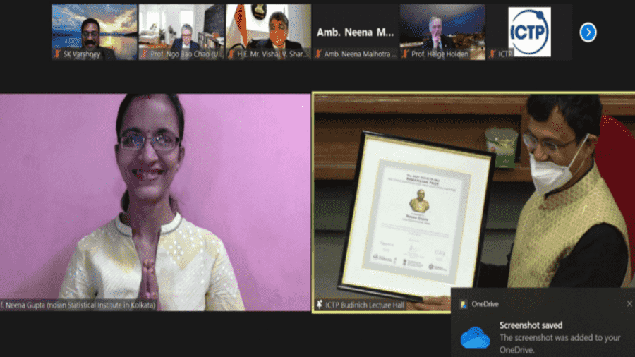 A screenshot taken during the virtual ceremony held on Tuesday 