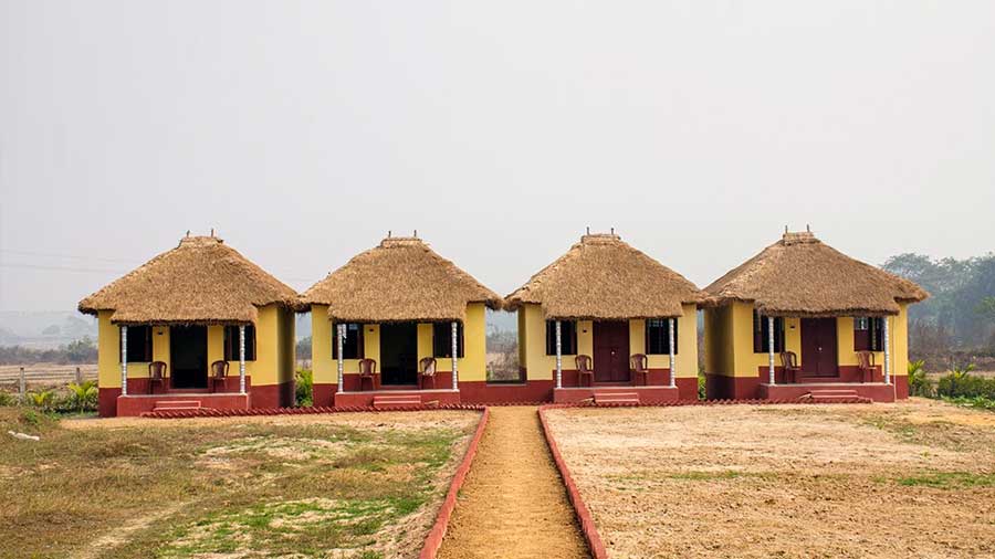 Visitors can stay overnight at Bannabagram at the rustic cottages in the compound