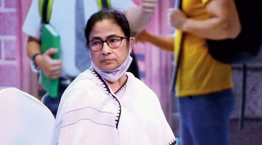 Mamata Banerjee at Netaji Indoor Stadium on Thursday