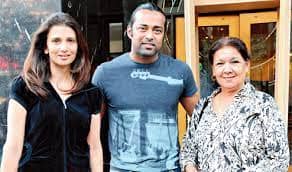 Rhea Pillai and Leander Paes (to her left) during happier times