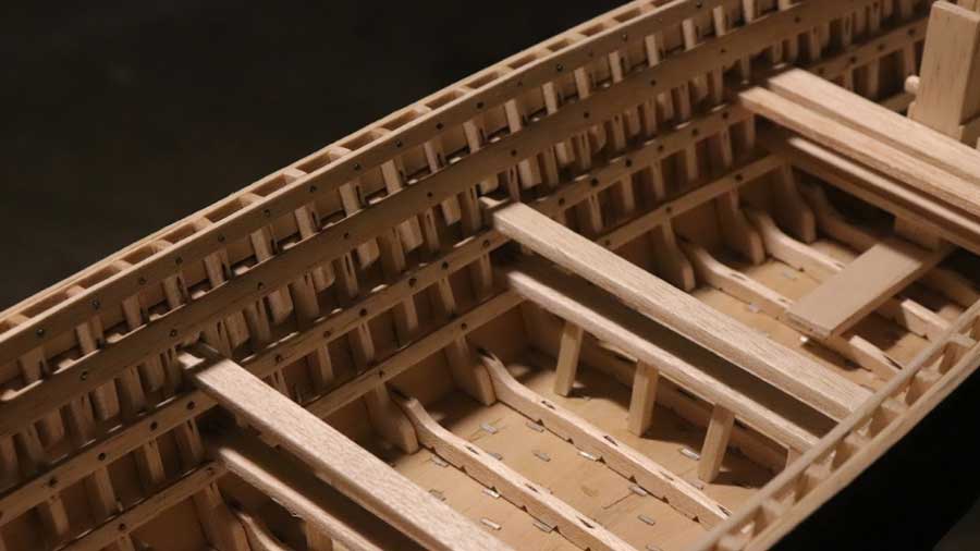 A close look at the wood craft applied in boat making, in a miniature by Bhattacharyya 