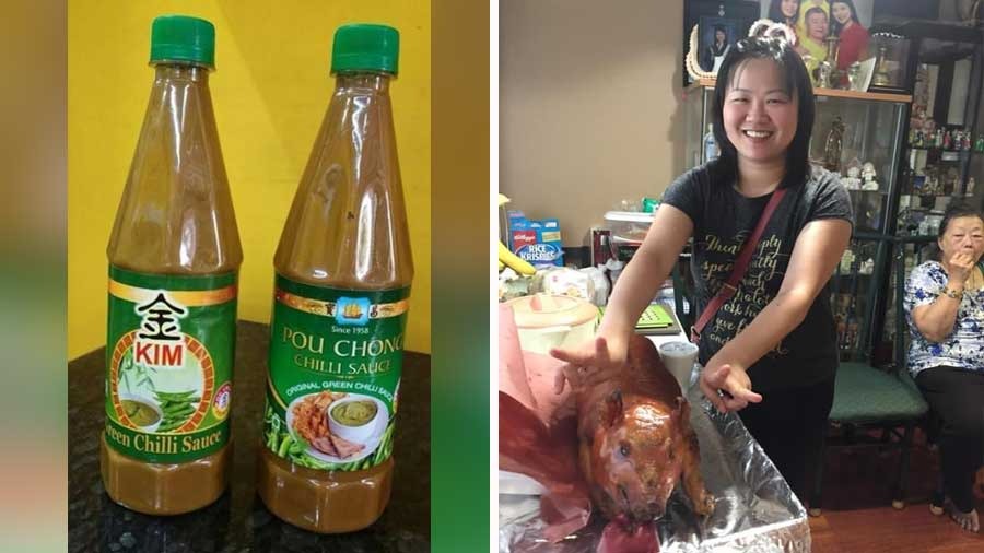 Pou Chong’s Janice Lee and their signature green chilli sauces