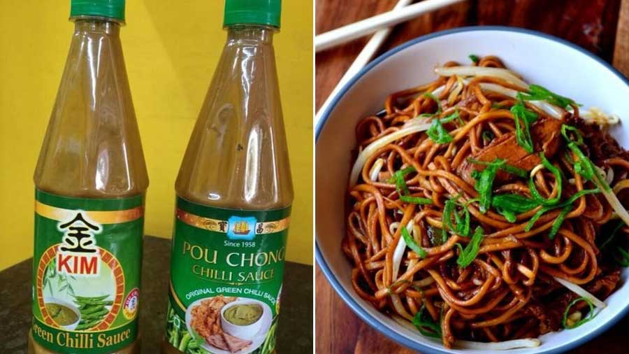 Kolkata-style Hakka chowmein without green chilli sauce? God forbid!