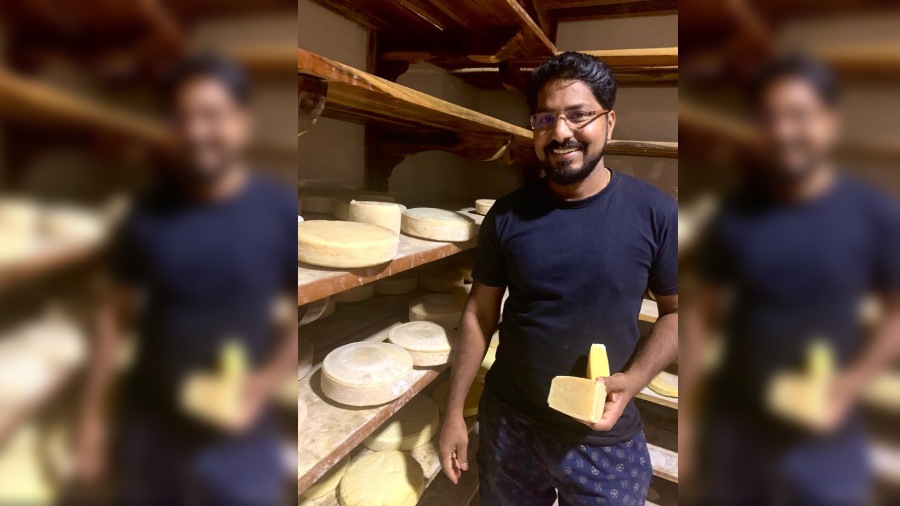 Father Michael and his colleague Father Jinse ( in picture) have been making cheese for yonks, skills learnt at the Vallombrosa monastery in Tuscany where Father Michael lived for eight years