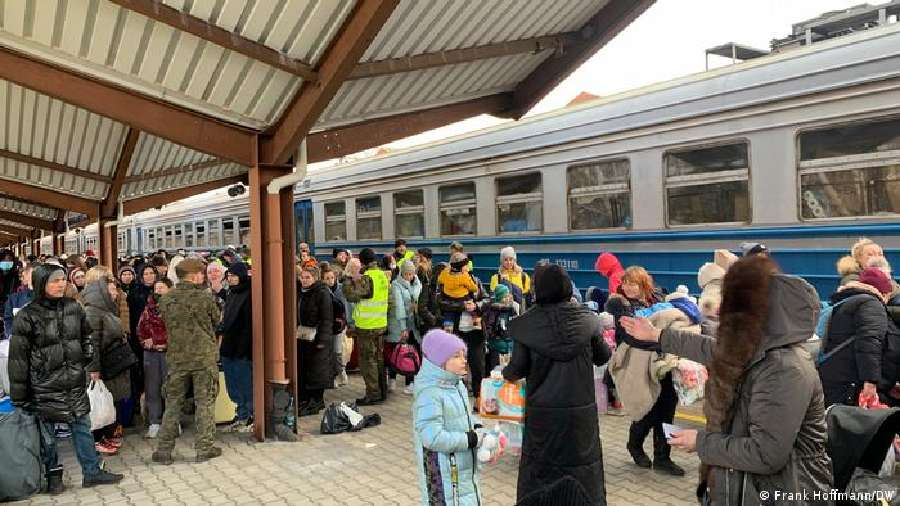 Trains arriving in Przemysl from Ukraine have stopped running to any schedule.
