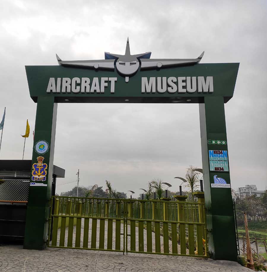 The entrance to the new naval aircraft museum in New Town. The museum, built on a plot adjacent to the New Town police station, is expected to welcome visitors soon