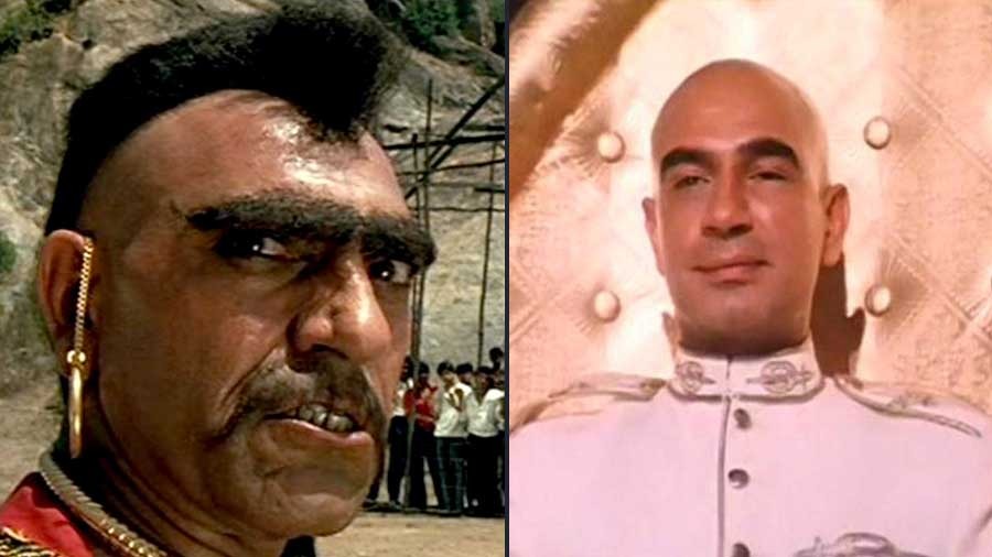 Amrish Puri as Sher ‘Shera’ Singh, in ‘Loha’ (1987) and Kulbhushan Kharbanda as Shakaal, in ‘Shaan’ (1980)