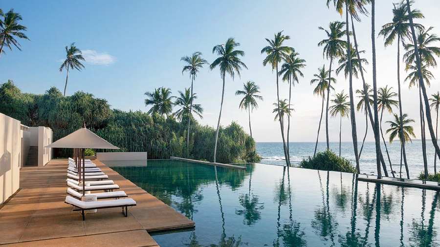 Amanwella: On a hillside fringed with coconut palms, all the 30 villas are identical and all have sea views.