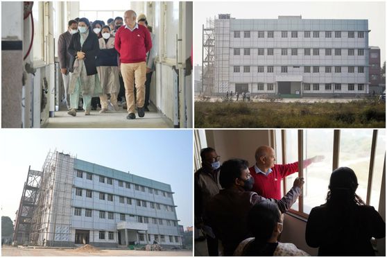 Delhi deputy chief minister Manish Sisodia visited the under-construction campus of Delhi Teachers’ University in Bakkarwala village on January 1.