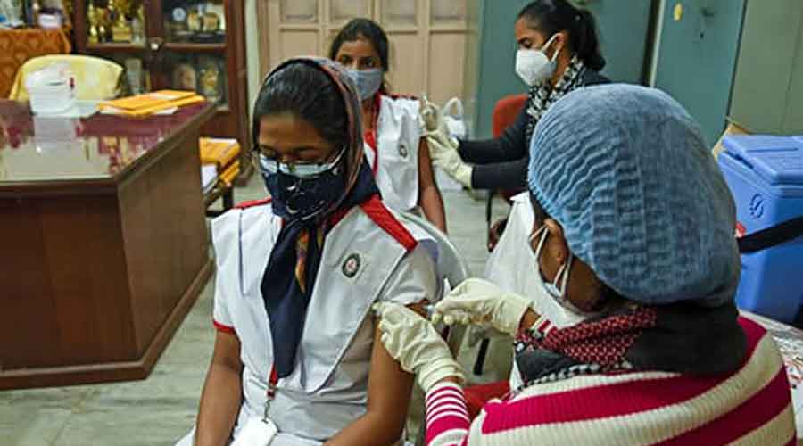 The vaccination of students in the age group of 15 to 18 years started on Monday in schools — some in association with the civic body and some with private hospitals.