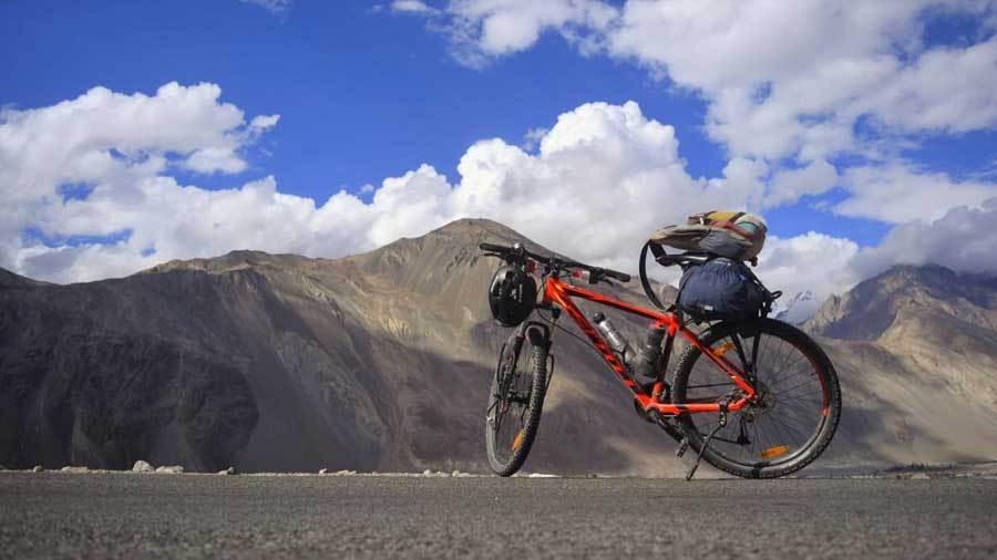 One of the stops in the journey was the Thoise airport in Ladakh’s Nubra region, which is located on the only large stretch of flat land in the area