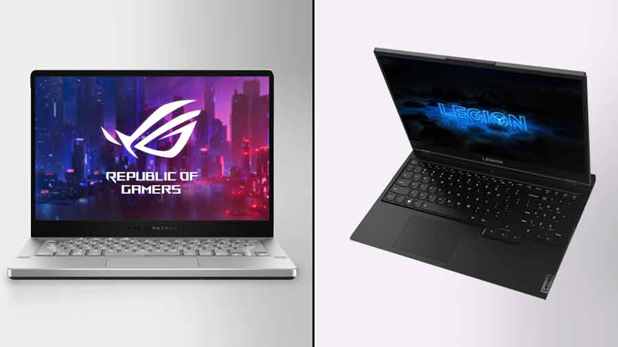 (Left) ASUS ROG Zephyrus G14; (right) Lenovo Legion 5