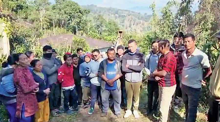 Hamro Party supporters visit a village in the Mirik subdivision as a part of the party's social drive 