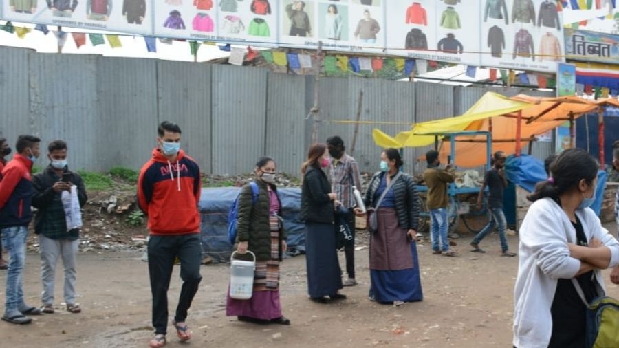 The Tibet Market in Golmuri which was shut following Corona spike on Thursday