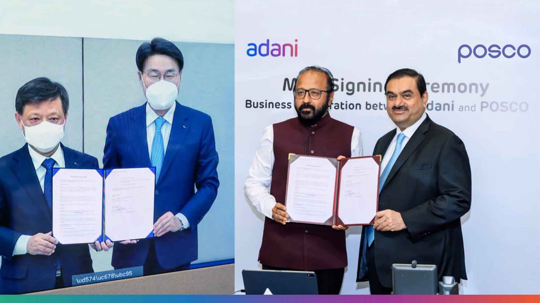 Adani Group launches a $5 Bn partnership with POSCO, the world’s most efficient and advanced steel manufacturer, for a green environment-friendly Integrated Steel Mill and other businesses in Mundra.