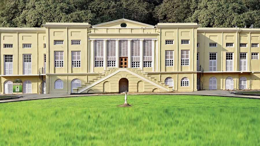 The transformed southern façade of the governor general’s weekend retreat at Latbagan, Barrackpore.