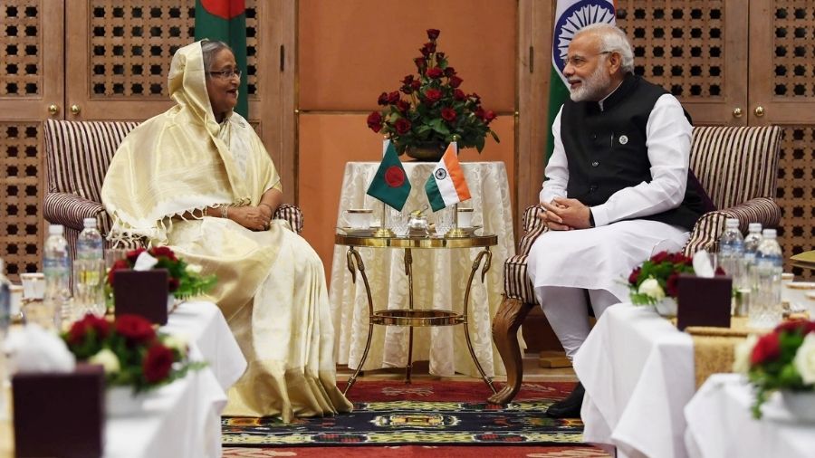 Sheikh Hasina and Narendra Modi 