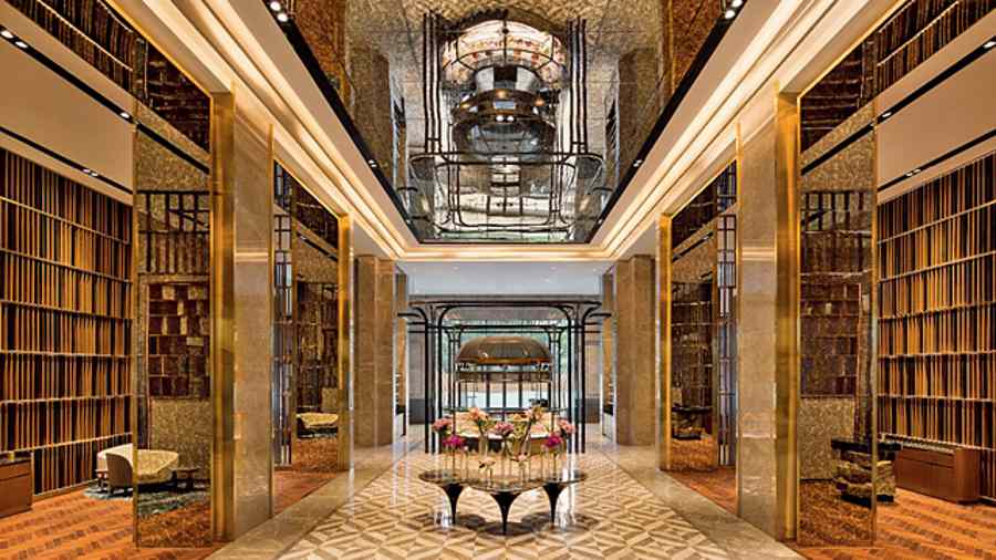 Luxurious lobby of Radisson Blu
