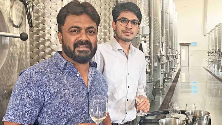 Winemakers Amrut and Kaushal at Chandon