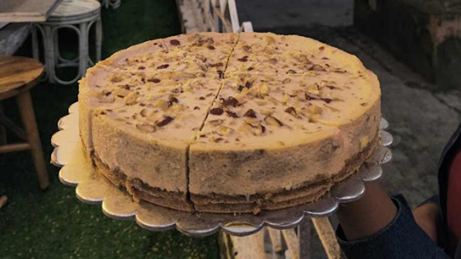 Nolen Gur Cheesecake from Potboiler Coffee House is a decadent dessert