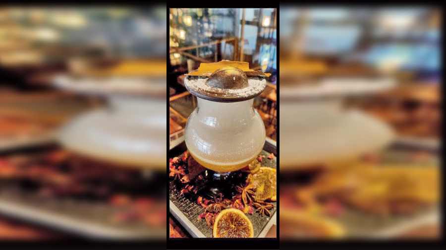 Comfy Fusion at The Grid: Peanut butter, honey and fresh lime juice come together with Jagermeister and gin in this smoky cocktail at the Topsia gastro pub. Lime and honey make it the ideal winter sip. @Rs 700-plus