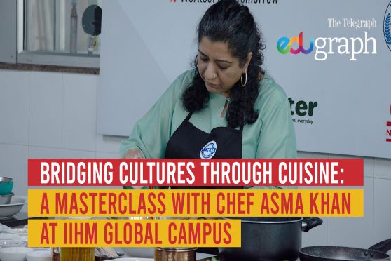 Chef Asma Khan cooks Rozi Roti and Paneer Korma at the IIHM Global Campus kitchen in Salt Lake, Kolkata.