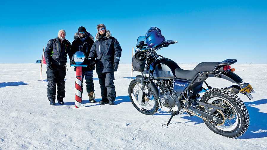  The riders with their ride at the end of the journey