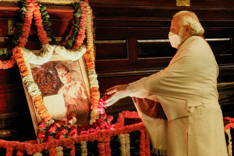 Prime Minister Narendra Modi pays homage to Netaji Subhas Chandra Bose on his Jayanti.