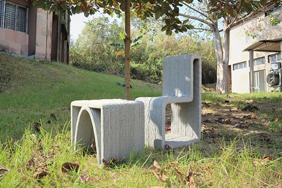 3D printed concrete furniture