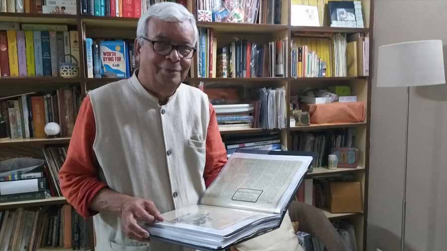 Sekhar Chakrabarti at his home in Katju Nagar, which he hopes to convert to small museum some day